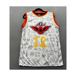 AGA 12 Atlanta Basketball Jersey Mens Medium Reversible White Black Graphic